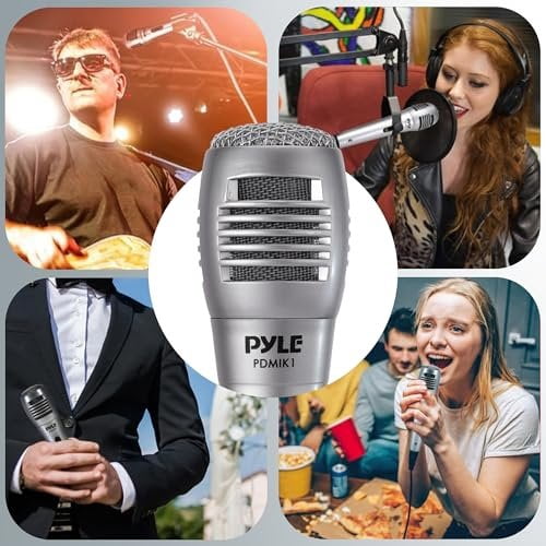 Pyle Professional Dynamic Microphone - 4-Pack Unidirectional Handheld Mic with Built-in Pop Filter, High Signal Output, 6.5 ft. XLR Audio Cable, Ideal for Stage, Karaoke & Studio Performances