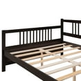 thumbnail image 5 of UHOMEPRO Full Size Solid Wood Daybed, Modern Daybed Frame with Three-Side Rail and Storage, Multifunctional Sofa Bed Frame with Wood Slats for Living Room and Bedroom, Espresso, 5 of 11