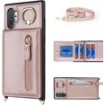 thumbnail image 2 of Samsung Galaxy Note 10 Plus Case with Card Holder for Women,Galaxy Note 10 Plus Phone Case Wallet with Strap Credit Card Slots Crossbody with Kickstand Zipper Case - Rose Gold, 2 of 12