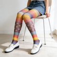 thumbnail image 7 of Vjnyvs Sweet Rainbow Pantyhose for Women, Halloween Striped Tights Elastic Colorful Stockings Thin Leggings Tights For Party,Festival, 7 of 7
