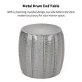 thumbnail image 4 of Table d'Appoint Ronde en Métal Martelé, Table de Bout Argentée avec Design Unique Martelé, Table d'Accent Moderne Parfaite pour Salon Ou Chambre, 4 of 5