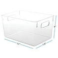 thumbnail image 3 of EatEx 1 Pack Clear Plastic Storage Organizer Bin with Handles - Stackable Bin Tray for Home, Classroom, Playroom, Studio - Great Bin for Crafts, Art, Brushes, Paint, Sewing Supplies, 3 of 7