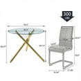 thumbnail image 2 of Sumdeal 5-Piece Modern Dining and Chair Set features a glass dining table paired with four PU leather chairs. This space-saving set is suitable for dining rooms, living rooms, and offices., 2 of 9