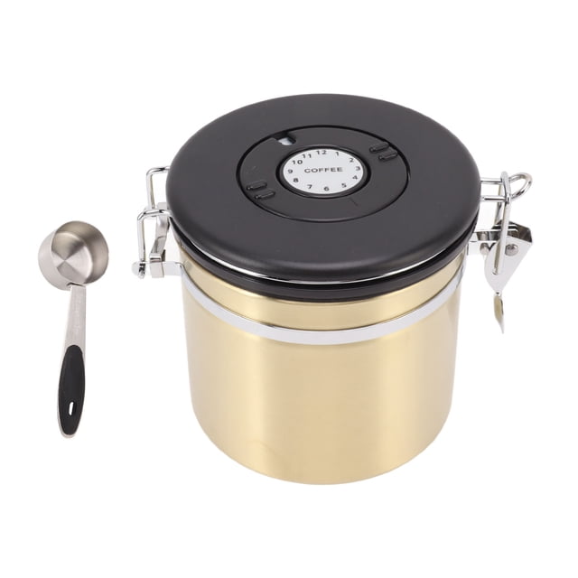 Réservoir De Stockage De Café, Réservoir De Stockage De Café en Acier Inoxydable 304 Scellé pour Boîte à Café Scellée pour Les Céréales De Céréales De Sucre De Thé(1.2L)
