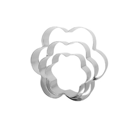 

Spring hue 3Pcs Christmas Biscuit Cutters Set Flower Round Heart Star Shape Biscuit Stainless Steel Metal Molds Cutters Cookie Cutters Shapes Baking Set for Xmas Party Decor