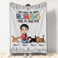 thumbnail image 1 of Cats Make Me Happy - Personalized Cat Blanket, 1 of 6
