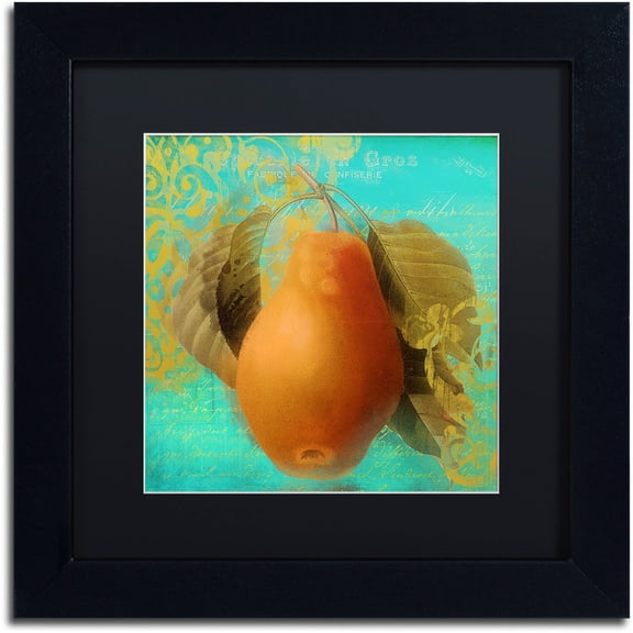 Trademark Fine Art "Glowing Fruits IV" Canvas Art by Color Bakery Black Matte, Black Frame