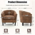 thumbnail image 4 of Homefun Barrel Accent Chair PU Leather Nailhead Trim Diamond Tufted Back Club Chair for Living Room,Coffee, 4 of 6