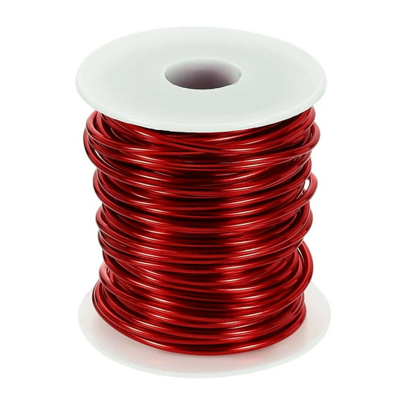 Uxcell 10 Gauge Aluminum Craft Wire 2.5mm 65.5ft Flexible Bendable Anodized Metal Jewelry Sculpting Wire for Jewelry Making Modelling Craft DIY, Red