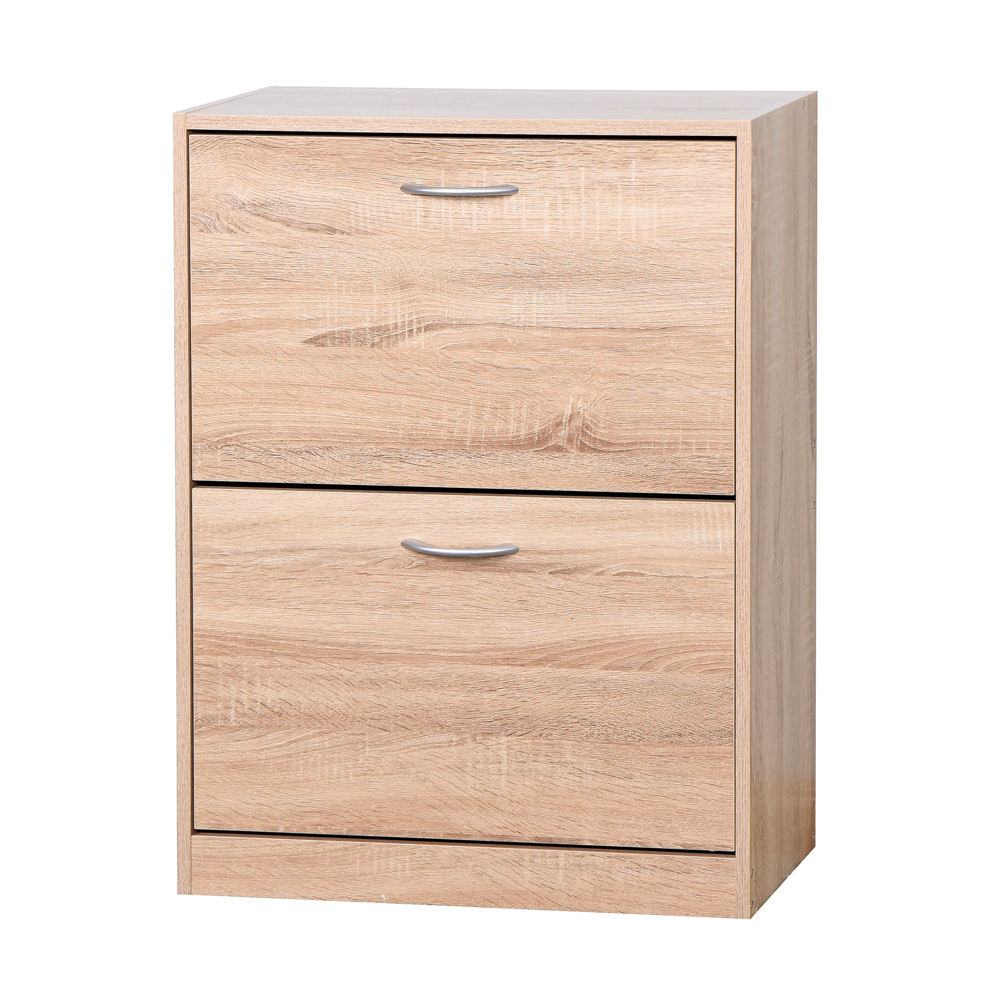 Spaco 2-Flip Drawers Shoe Rack, Wooden Shoe Storage Cabinet for Entryway, Natural Spaco 2-Flip Drawers Shoe Rack, Wooden Shoe Storage Cabinet for Entryway, Natural