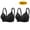 Black, variant on Bras for Women Black Full-Figure Wire-Free Heavy Breast 2 Pcs Solid Bras Brasiers Women XXL