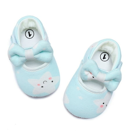 

LEEy-world Toddler Shoes Girls Single Shoes Cartoon Printed Bowknot First Walkers Shoes Toddler Prewalker Shoes Toddler Shoes Boys Size 10 Light Blue