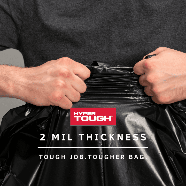 32-33 Gallon Contractor Trash Bags - Black, 50 Bags - 3 Mil