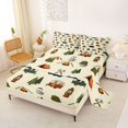 thumbnail image 2 of Manfei Lovely Rv Bed Sheets,Cute Camping Print Full Size Sheets,Cream,4pcs,1 Flat Sheet, 1 Fitted Sheet and 2 Pillowcases, 2 of 6