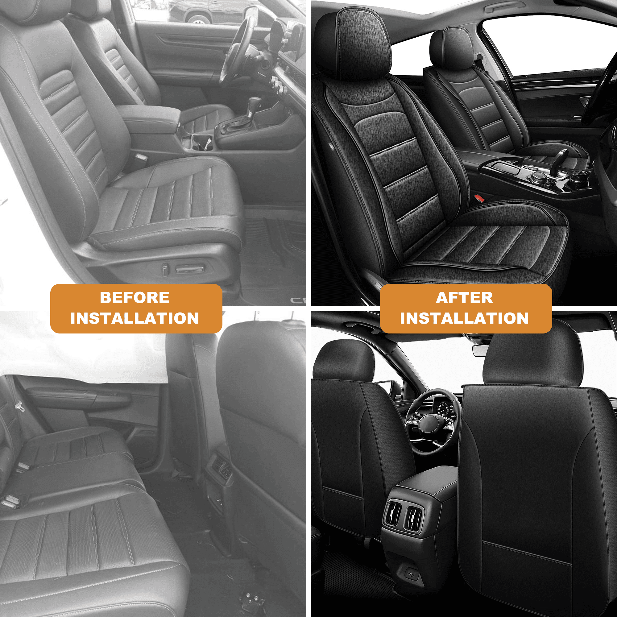 DIKSOAKR Car Seat Covers Fit for Toyota Camry 2002-2025 Full Set Leather Seat Cushion Waterproof Automotive Seat Protectors(5 Seats,Black)