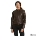 thumbnail image 4 of Women's Leather Moto Collar Scuba, 4 of 5