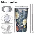 thumbnail image 4 of Pioneer Flower 10oz Tumblers Stainless Steel Tumbler with Lid and Straw,Vacuum Insulated Double Wall Travel Tumbler Cups with Cleaning Brush for Coffee, Tea, 4 of 4