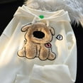 thumbnail image 6 of TrendOFT Cute Dog Graphic Hoodies for Women Embroidery Hooded Sweatshirts Girls Kawaii Cartoon Anime Lightweight Pullover Tops Beige L, 6 of 8