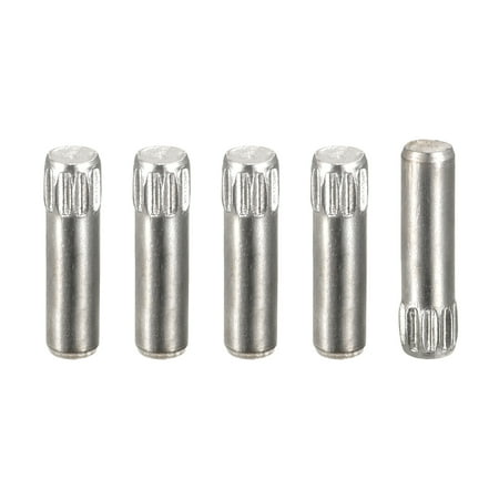 

3x12mm 304 Stainless Steel Dowel Pins 5 Pack Knurled Head Flat End Dowel Pin
