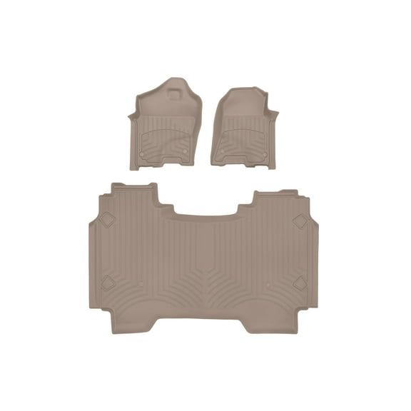 WeatherTech FloorLiner HP Custom Fit Floor Mats compatible with Ram Truck 1500, Ram 1500 - 1st & 2nd Row, Tan