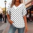 thumbnail image 6 of zbxnLI Womens Fashion Cute Shirt Top V Neck Summer Puff Short Sleeve Outfits Comfort Casual Loose Tops for Women, 6 of 7