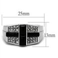 thumbnail image 2 of Luxe Jewelry Designs Men's Stainless Steel Cross Shaped Ring with Semi-Precious Black Jet Agate -, 2 of 4