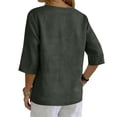 thumbnail image 4 of Solid Color 3/4 Sleeve V Neck T Shirt for Women Casual Buttoned Pullover Tops Loose Fit Lightweight Soft Tees for Summer Daily Outfits and Loungewear, 4 of 7