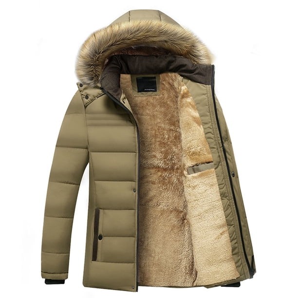 Puntoco Chaqueta De Algodón Informal Con Capucha Y Manga Larga Con Bolsillo Y Cremallera, Resistente Al Viento, Cálida, De Terciopelo Grueso Y De Color Sólido Para Hombre