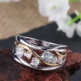 thumbnail image 6 of European And American New Two-tone Classic Irregular Size Diamond Ring Women's Ring, 6 of 6