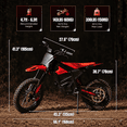 thumbnail image 3 of Yozma IN10 PRO Electric Dirt Bike, 5500W Peak Motor Max 50 Mph, 60V 27Ah Battery, 17"/14" Tires, Dual Hydraulic Brakes, All Terrain Motorized Dirt Bikes, Red, 3 of 11