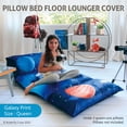 thumbnail image 2 of Butterfly Craze Floor Pillow Bed Lounger Cover, Cozy & Stylish Seating Solution for Kids & Adults, Recliner Floor Cushion for Ultimate Comfort, Holds 5 Pillows, Cover Only, Galaxy, Queen, 2 of 8