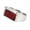 Silver Plated Red, variant on Men's Cushion Gemstone Signet Ring Personalized Minimalist Polish Comfort Fit Silver Plated Black Size 8