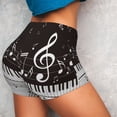 thumbnail image 4 of Daiia Piano Keys With Musical Notes Pattern Women's Workout Shorts Biker Shorts - High Waisted Workout Spandex Tummy Control Gym Running Yoga Shorts-Medium, 4 of 8
