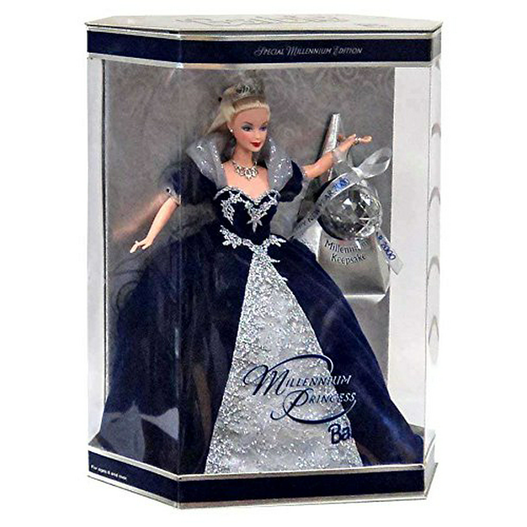 Holiday Barbie Special Edition Millennium Princess Mattel Year 1999 2000  with Swirl Background Inside Box