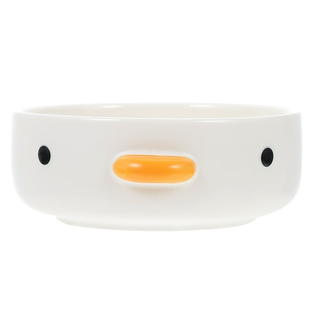 Bol para comida con diseño de pollito de dibujos animados, plato de cerámica multifuncional, bol para postre