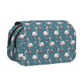 thumbnail image 1 of Disketp Elegant Flamingo Estuche de Lápices de Doble Capa con Tapa Abatible y Cremallera, Organizador Escolar para Adolescentes y Adultos, 1 of 7