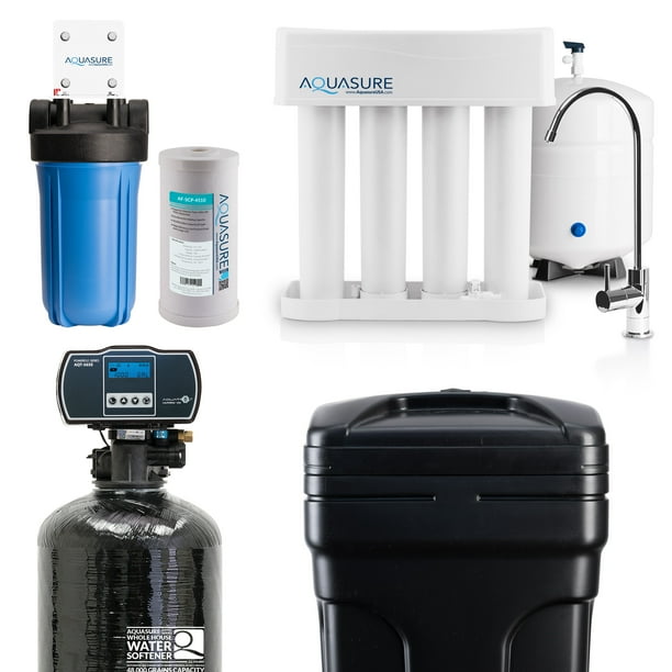 Aquasure Whole House Filtration with 48,000 Grains Water Softener, Reverse Osmosis System and
