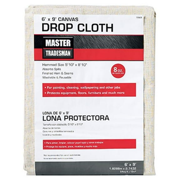 Master Tradesman 58909 6 x 9 ft. Canvas Dropcloth