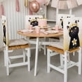 thumbnail image 4 of Cute Black Cat Dining Chair Back Cover Only, Yellow Flower Bee Country Style Fields Set of 4 Chair Back Covers, Removable Washable for Dining Room, Banquet & Holiday Decoration, 4 of 9