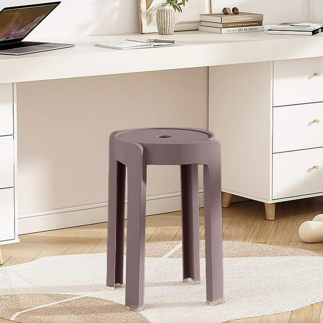 Plastic Stackable Stools 18 Inch Portable Stackable Nesting Stack Stools Colorful Plastic Round Stools for Home Party Office