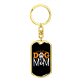 thumbnail image 4 of Dog Mom Paw Stainless Steel or 18k Gold Premium Swivel Dog Tag Keychain, 4 of 8