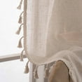 thumbnail image 6 of Linen Curtain for Bedroom Living Room, Rod Pocket Rustic Farmhouse Bohemian Tassels Window Treatment, 1 Panel, 6 of 10
