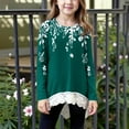 thumbnail image 2 of Favoffer Girls' Gradient Lace Hem Top Long Sleeve Crewneck Shirt Fall Casual Sports Play Photo Outfit, Kid 4-15 Years, 2 of 6
