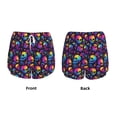 thumbnail image 3 of Hirioo mushroom rainbow color Skull for Women's Double Layer Athletic Shorts High-Performance Gym Shorts with Inner Pocket, Elastic Waistband-XX-Large, 3 of 7