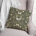 thumbnail image 3 of Creative Products Forest Green Butterfly Pattern 18 x 18 Spun Poly Pillow, 3 of 3