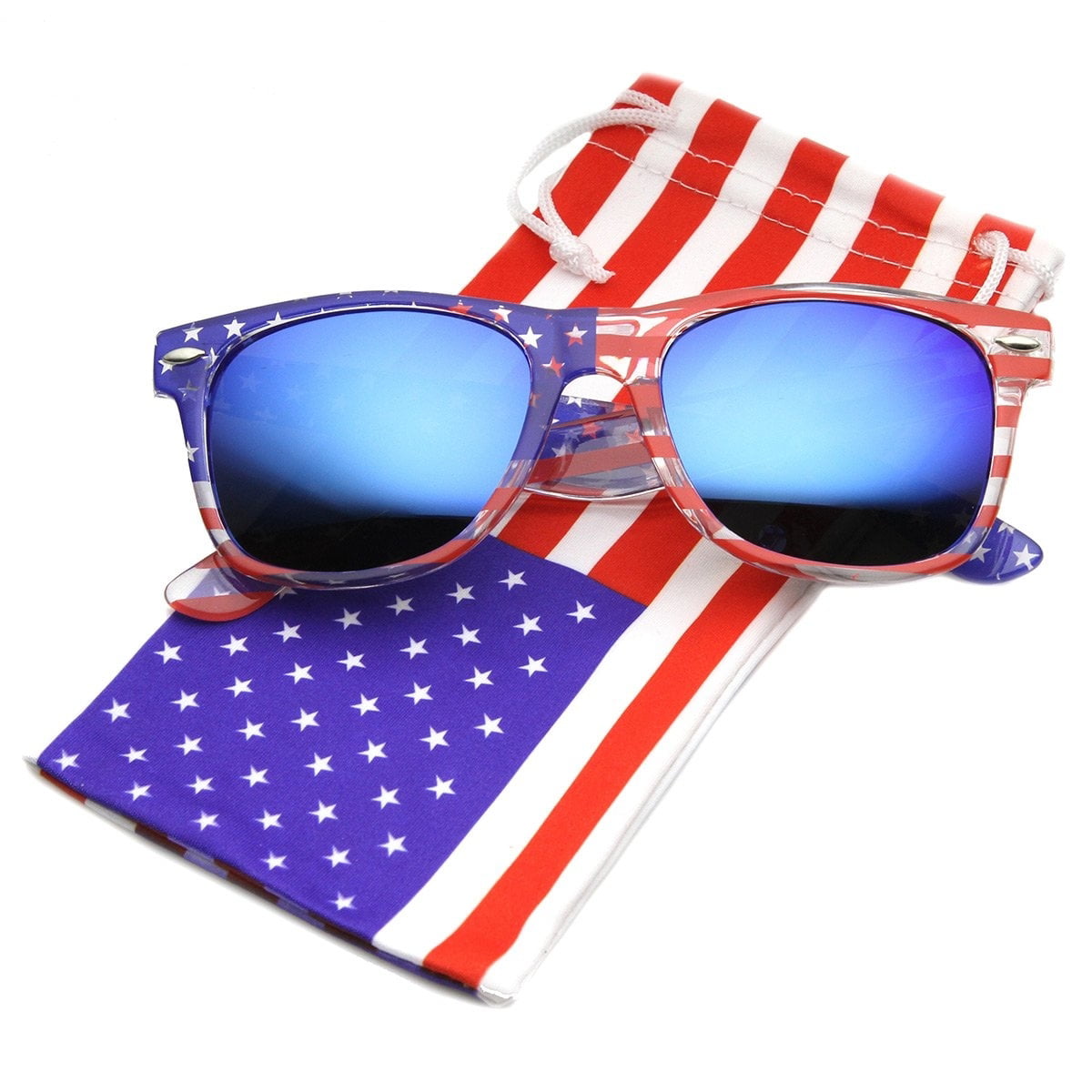 3 PAIRS BLUE American USA Flag Sunglasses Patriotic United States Stars Stripes 