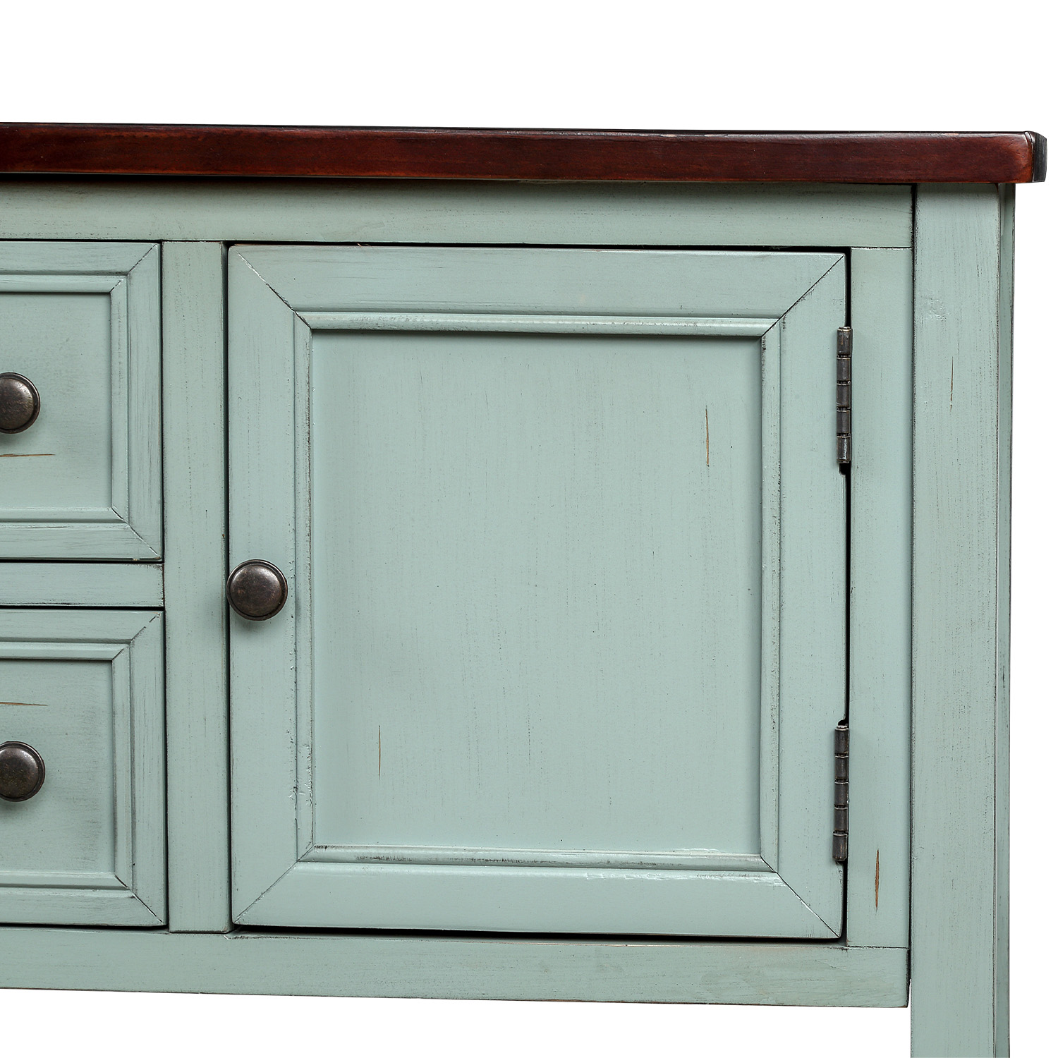 46" Console Table with Drawer for Entryway, Buffet Cabinet Sideboard with 2 Cabinets and Bottom Shelf, Wood Console Table Storage Cabinet for Dining Room Home Furniture, Retro Blue