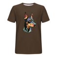 thumbnail image 5 of Tops para hombre, blusas y camisas de cuello redondo y manga corta para hombre, blusas casuales de moda con cuello redondo y estampado para hombre, blusas de poliéster para hombre., 5 of 5