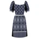 thumbnail image 5 of Vestido sin mangas azul con diseño clásico japonés vestido de fiesta de lujo para mujer vestido de fiesta de noche vintage, 5 of 5