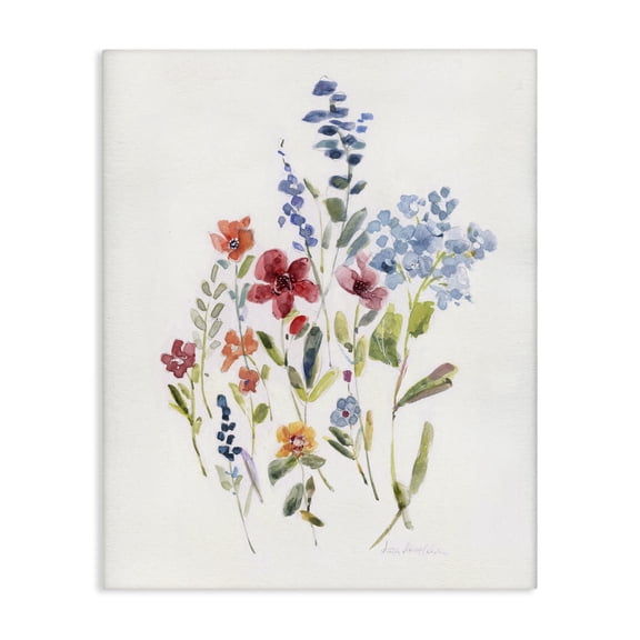 Stupell Industries Blooming Wildflower Buds Plants & Flowers Painting Wrapped Canvas Art Print Wall Art, 16 x 20